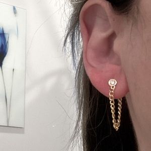 Cuban Link Drop Chain Diamond earring